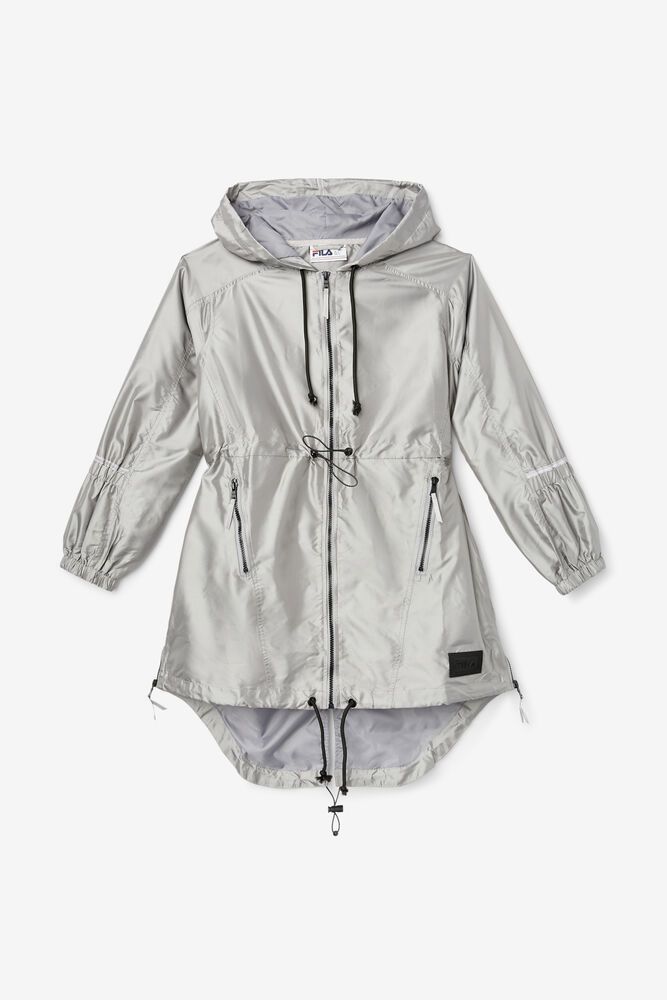 Fila Elle Parka Jacket Silver - Womens - 97802NPZL